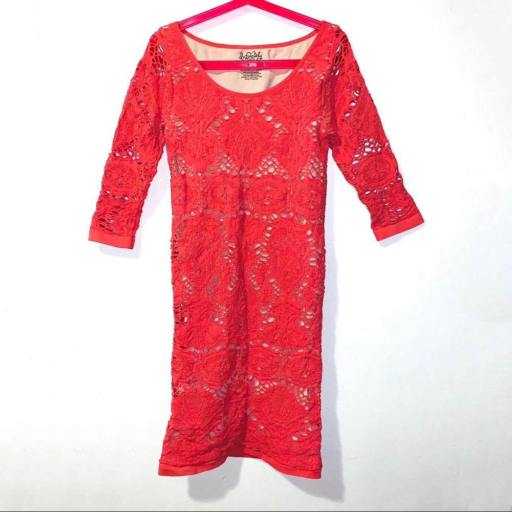 FREE PEOPLE (INTIMATELY) Pink and Cream Seamless Medallion Bodycon Dress - Picture 2 of 7